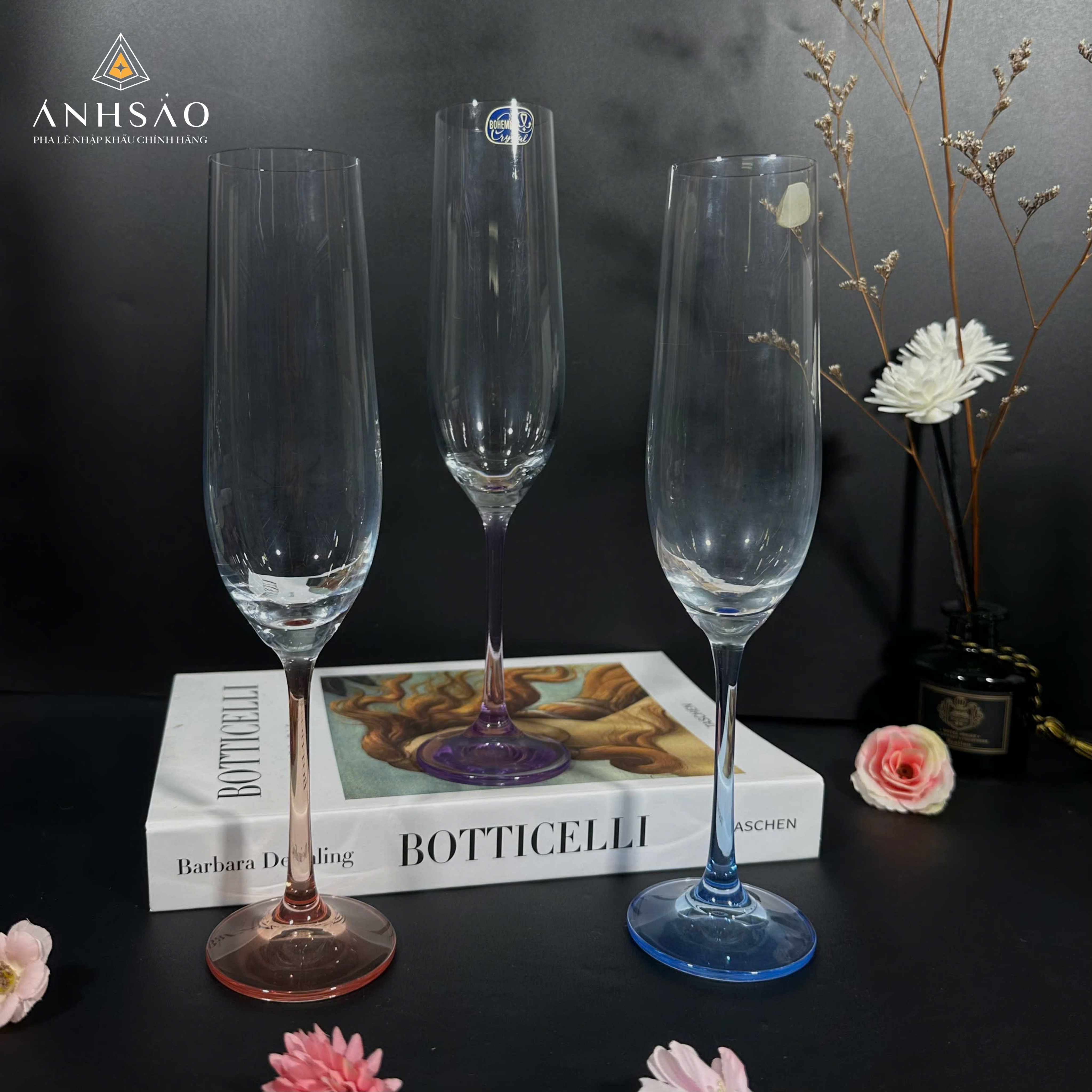 Ly Pha Lê 6 Chân 6 Màu Trơn