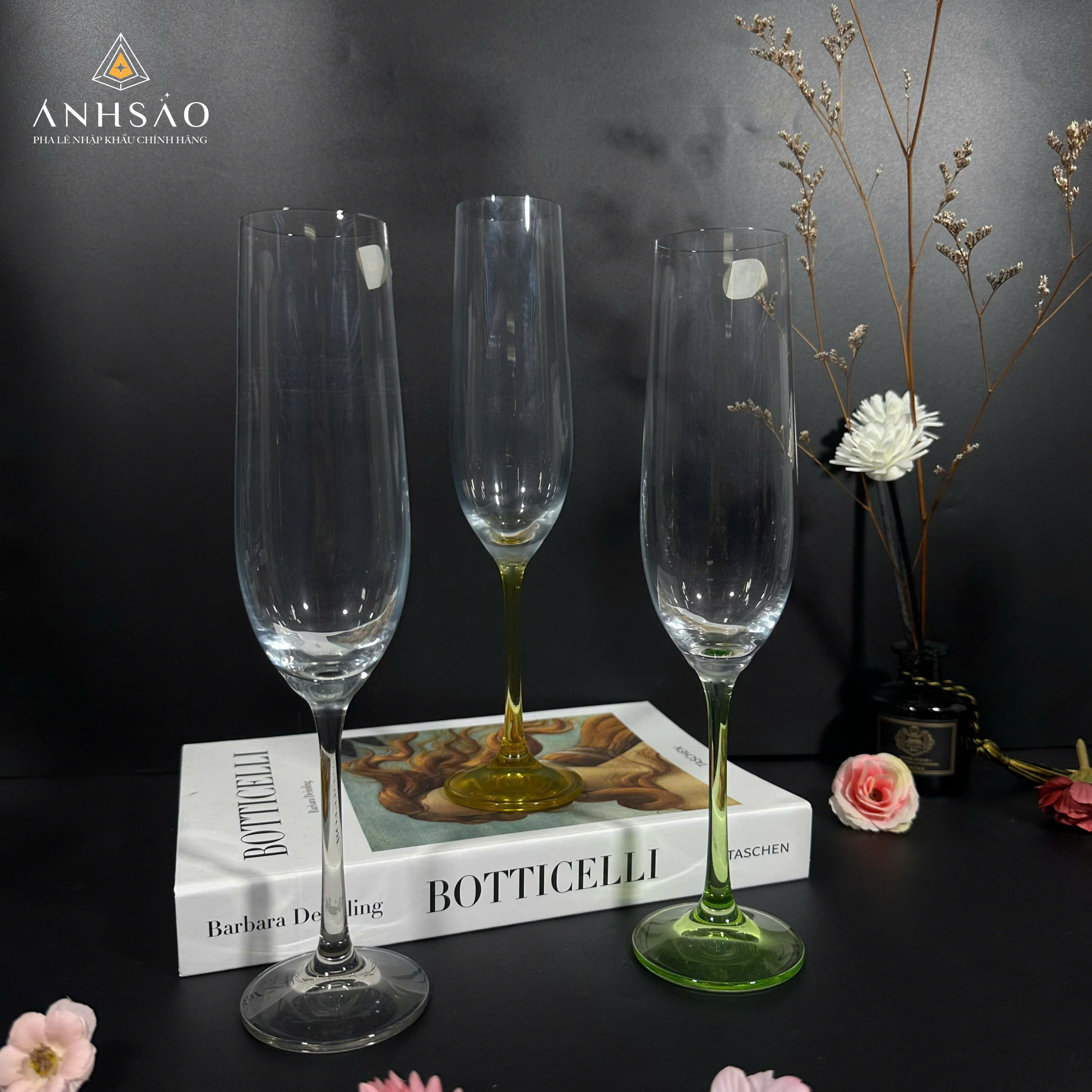 Ly Pha Lê 6 Chân 6 Màu Trơn