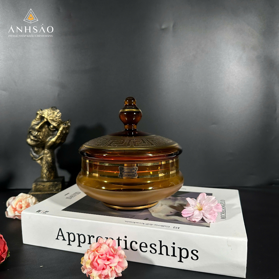 Âu Mứt Pha Lê EGERMAN Khảm Vàng Dáng Bầu