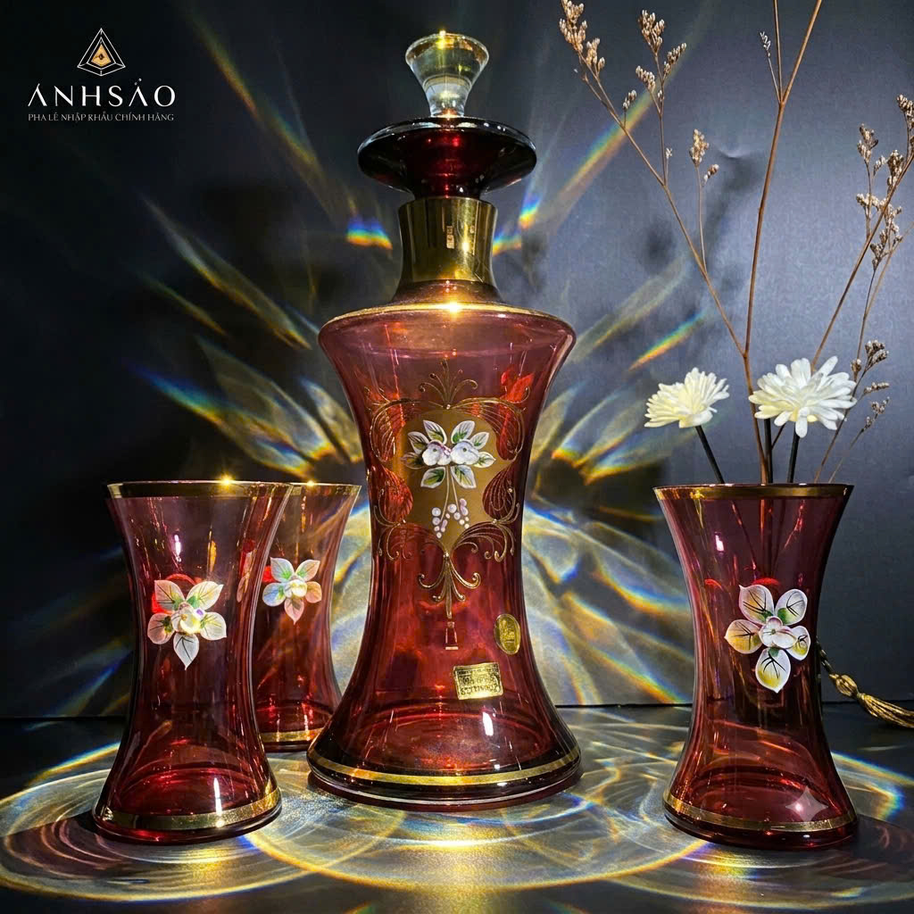 Bộ Sưu Tập Bình Rượu Pha Lê Ruby - Sắc Đỏ Quyền Lực Và Đam Mê
