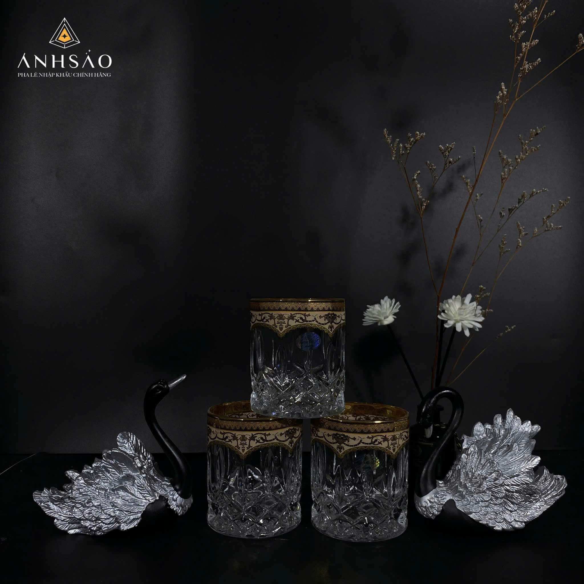 Cốc Pha Lê Viền Vàng Opera – Đỉnh cao xa hoa từ Tiệp Khắc