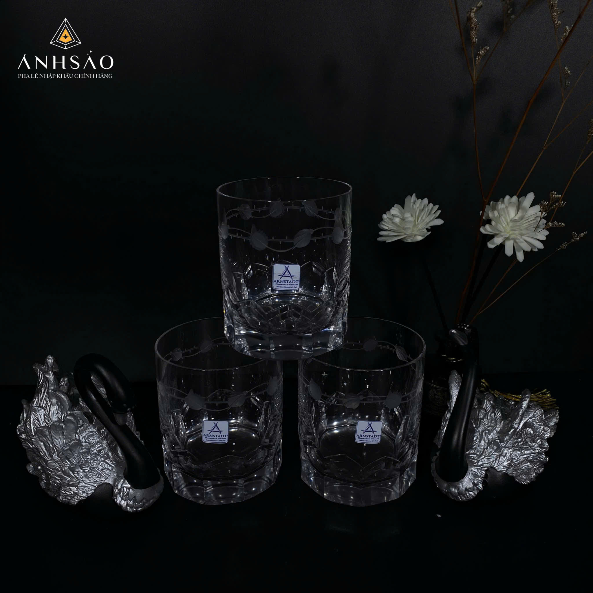 Cốc Pha Lê Arnstrad Đức Mài Dây Cao Cấp