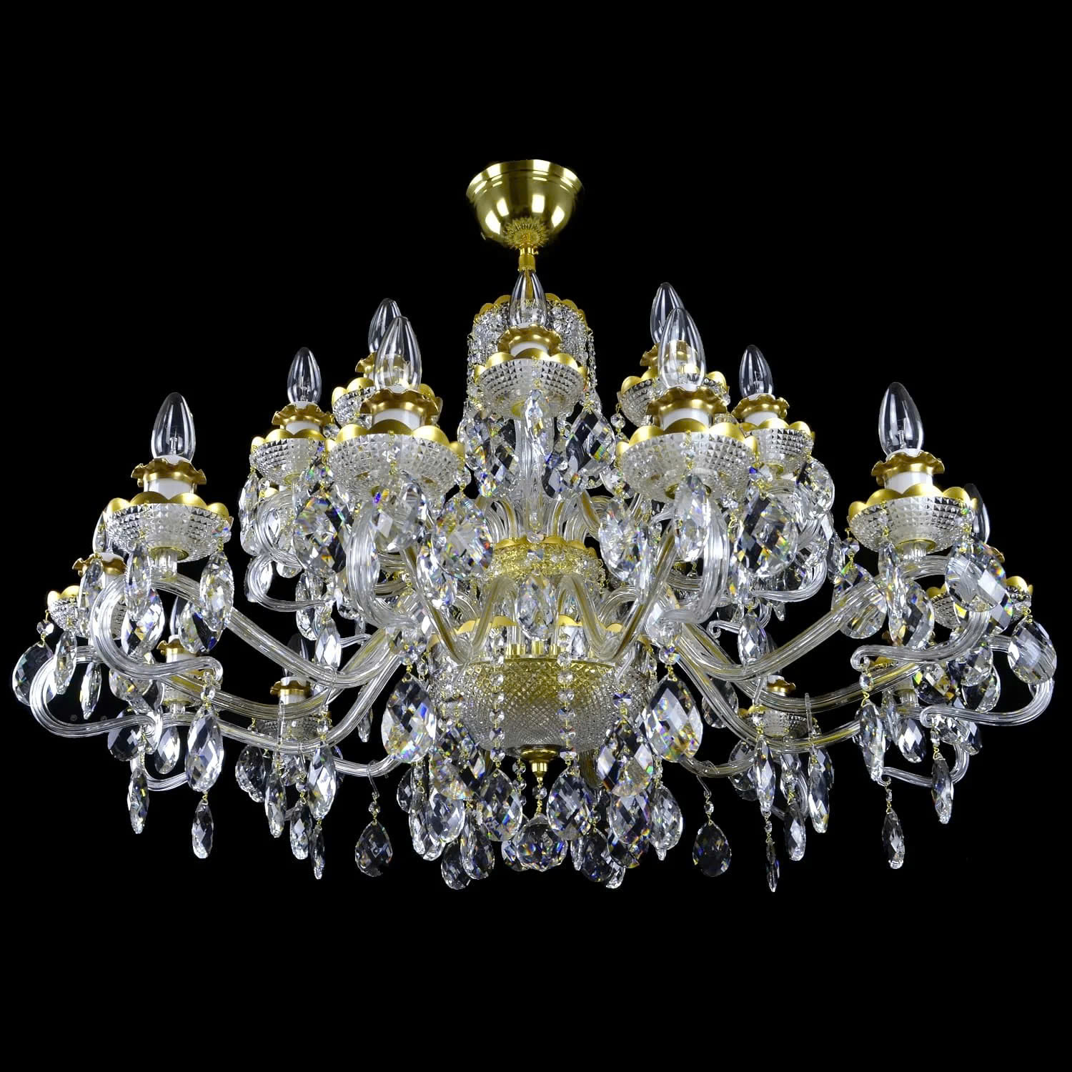 Đèn Pha Lê Treo Trần Daisy 24 Bóng Alpha Cao Cấp