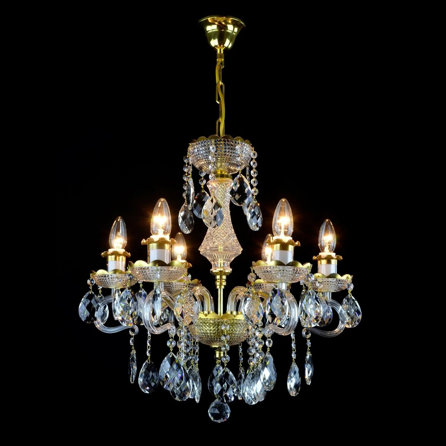 Đèn Pha Lê Treo Trần Daisy 6 Bóng Cao Cấp Lung Linh