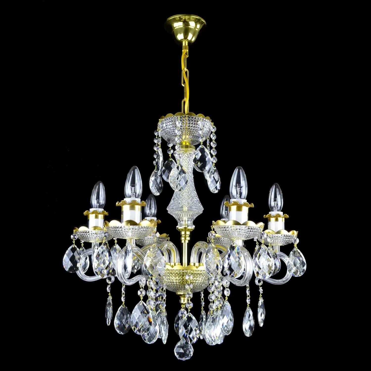 Đèn Pha Lê Treo Trần Daisy 6 Bóng Cao Cấp Lung Linh