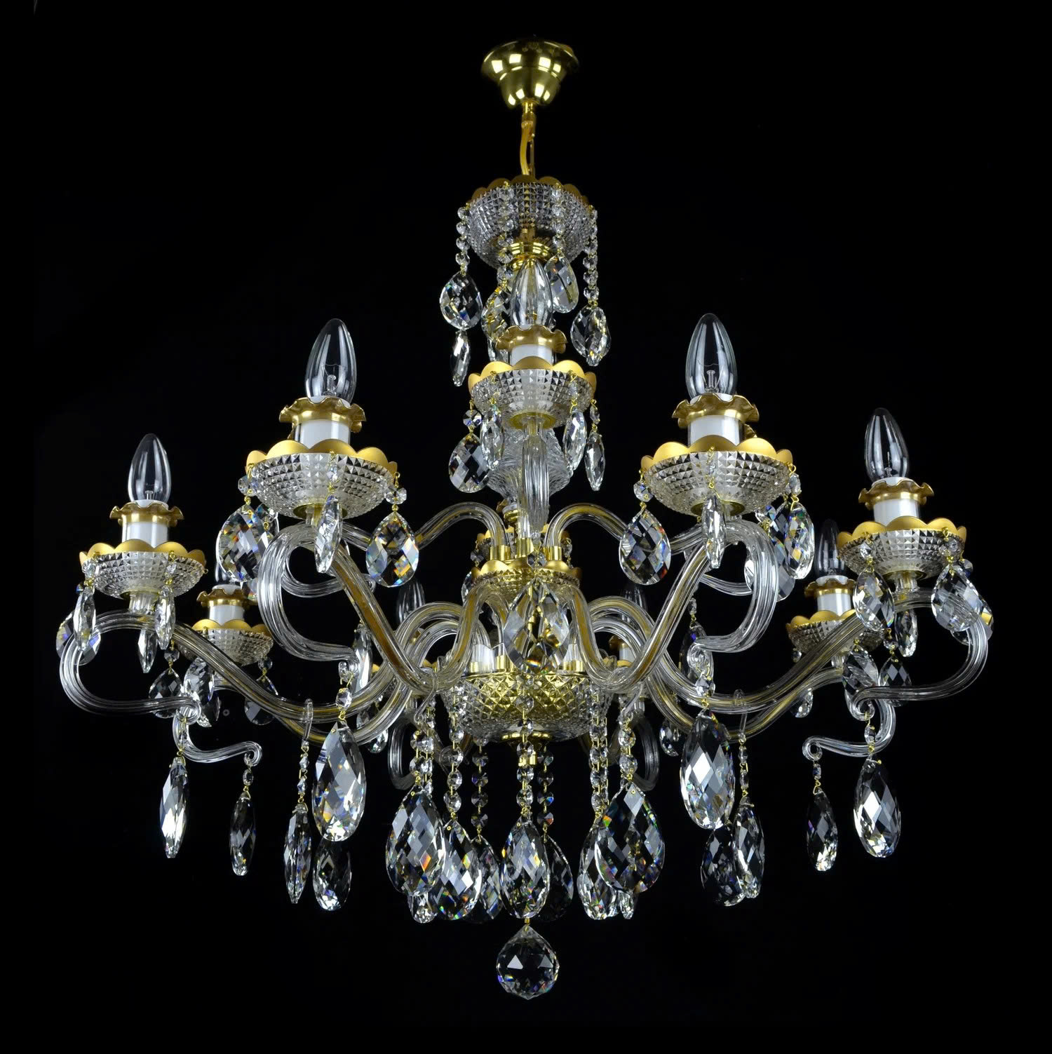 Đèn Pha Lê Treo Trần Daisy 12 Bóng - Vẻ Đẹp Lộng Lẫy