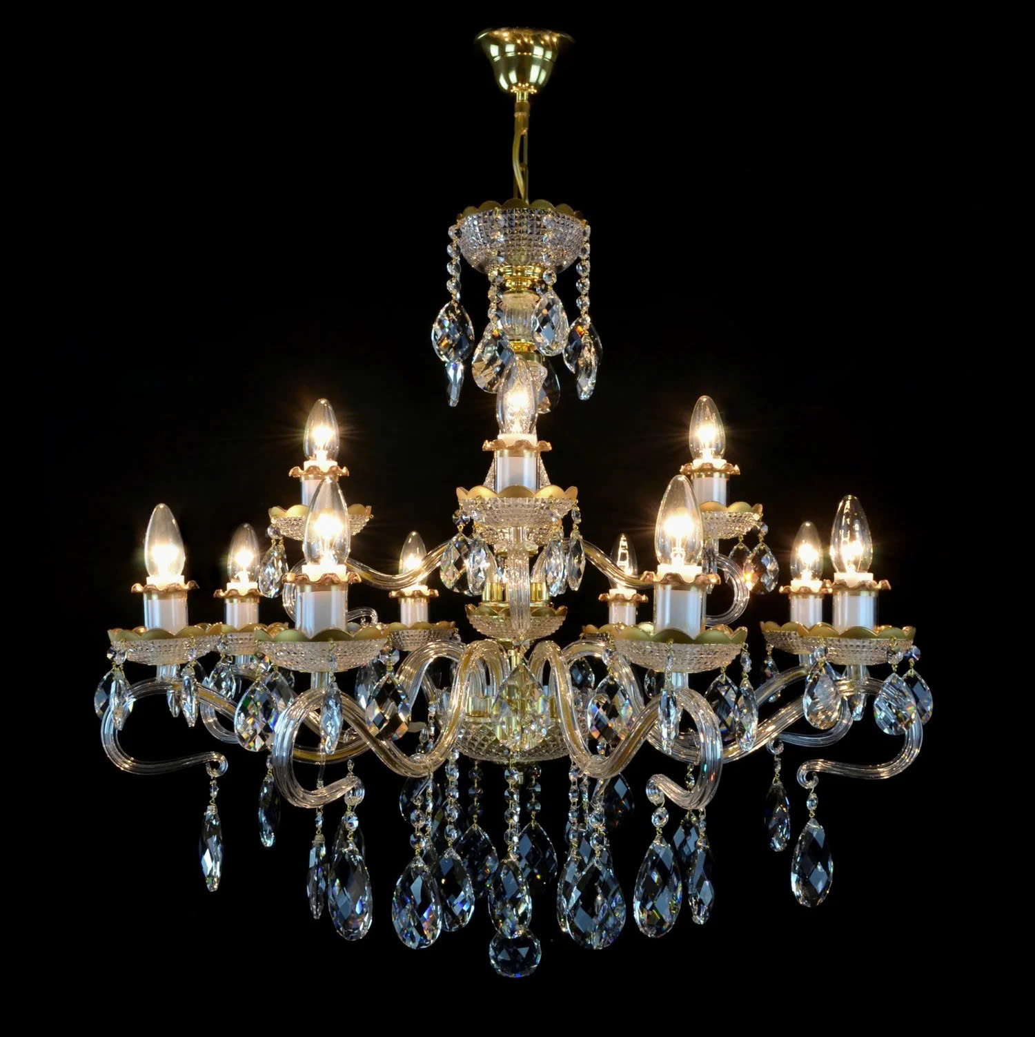 Đèn Pha Lê Treo Trần Daisy 12 Bóng - Vẻ Đẹp Lộng Lẫy