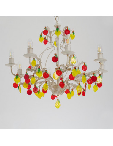 Đèn Pha Lê Citrus - Chanh Vàng & Dâu Tây Phong Cách Ý