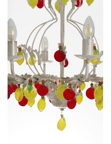 Đèn Pha Lê Citrus - Chanh Vàng & Dâu Tây Phong Cách Ý