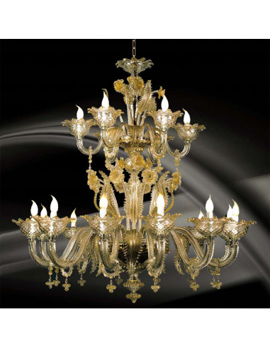 Đèn Pha Lê Treo Trần Italy Venetiae – Hoàng Kim Rực Rỡ