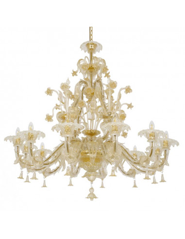 Đèn Pha Lê Rezzonico Laguna Ý Chính Hãng Murano – Ánh Vàng Hoàng Gia