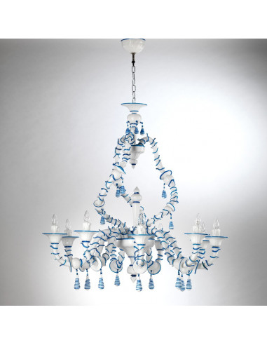 Đèn Pha Lê Ca' Rezzonico Medusa Blu Ý Chính Hãng Murano – Xanh Dương Hoàng Gia