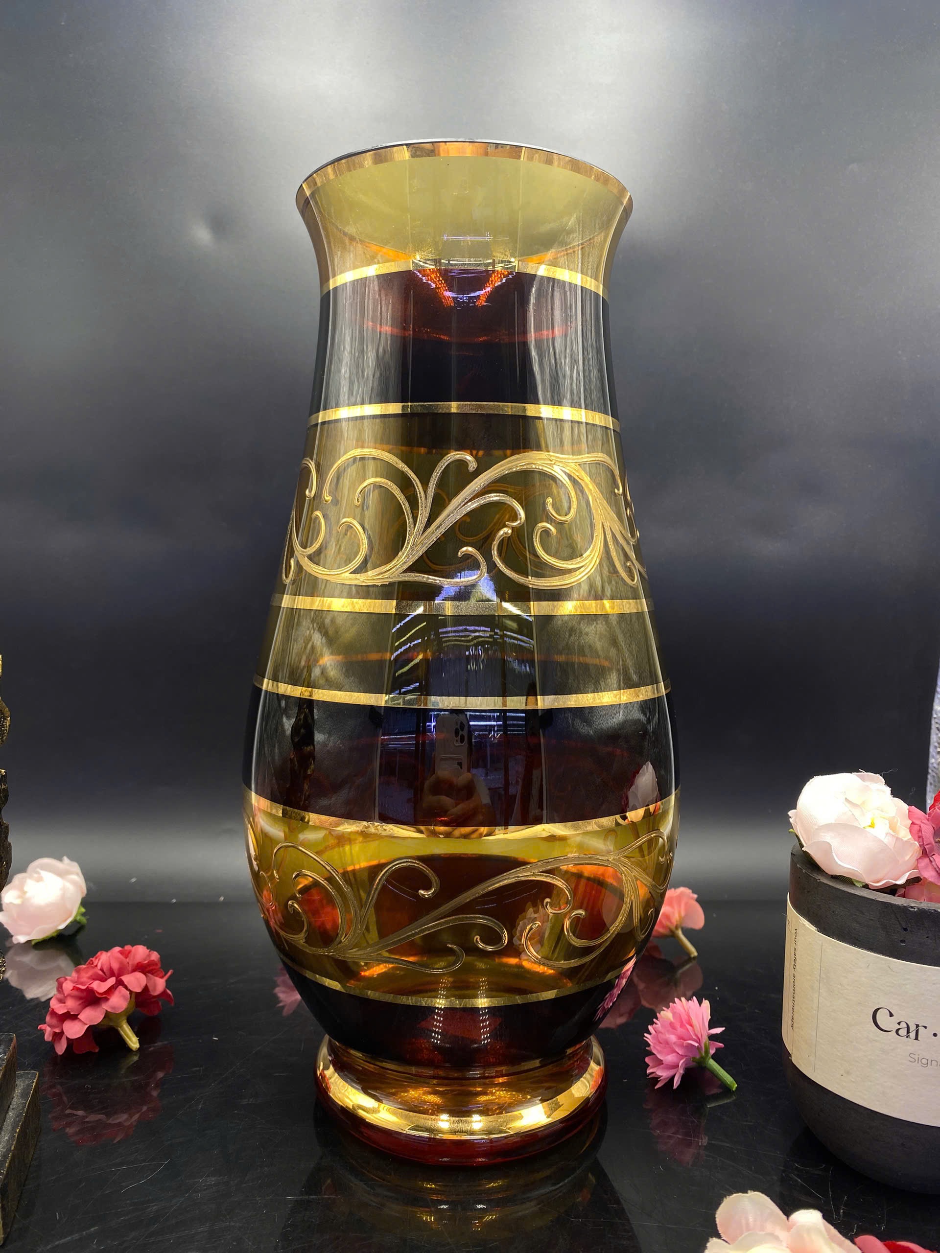 Lọ hoa pha lê Egerman vặn gân size 29cm