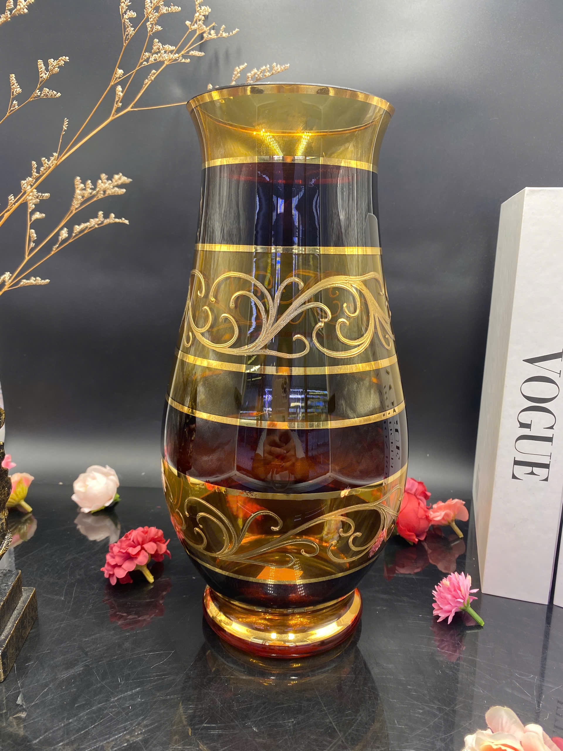 Lọ hoa pha lê Egerman vặn gân size 29cm