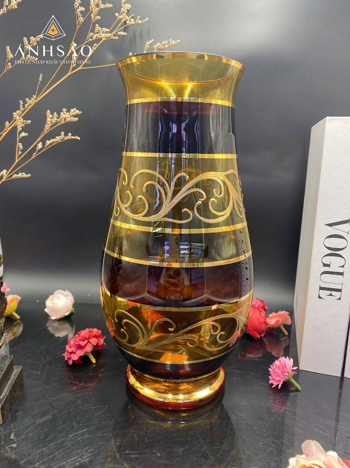Lọ hoa pha lê Egerman vặn gân size 29cm