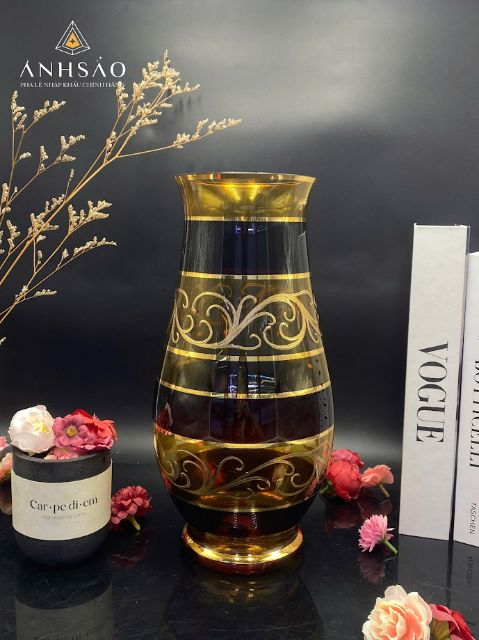 Lọ hoa pha lê Egerman vặn gân size 29cm