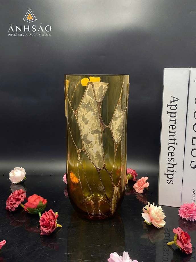 Lọ hoa pha lê Egermann vân size 25cm