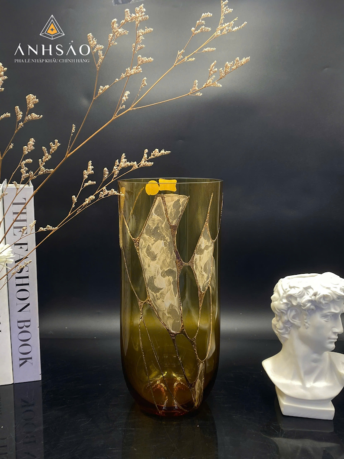 Lọ hoa pha lê Egermann vân size 25cm