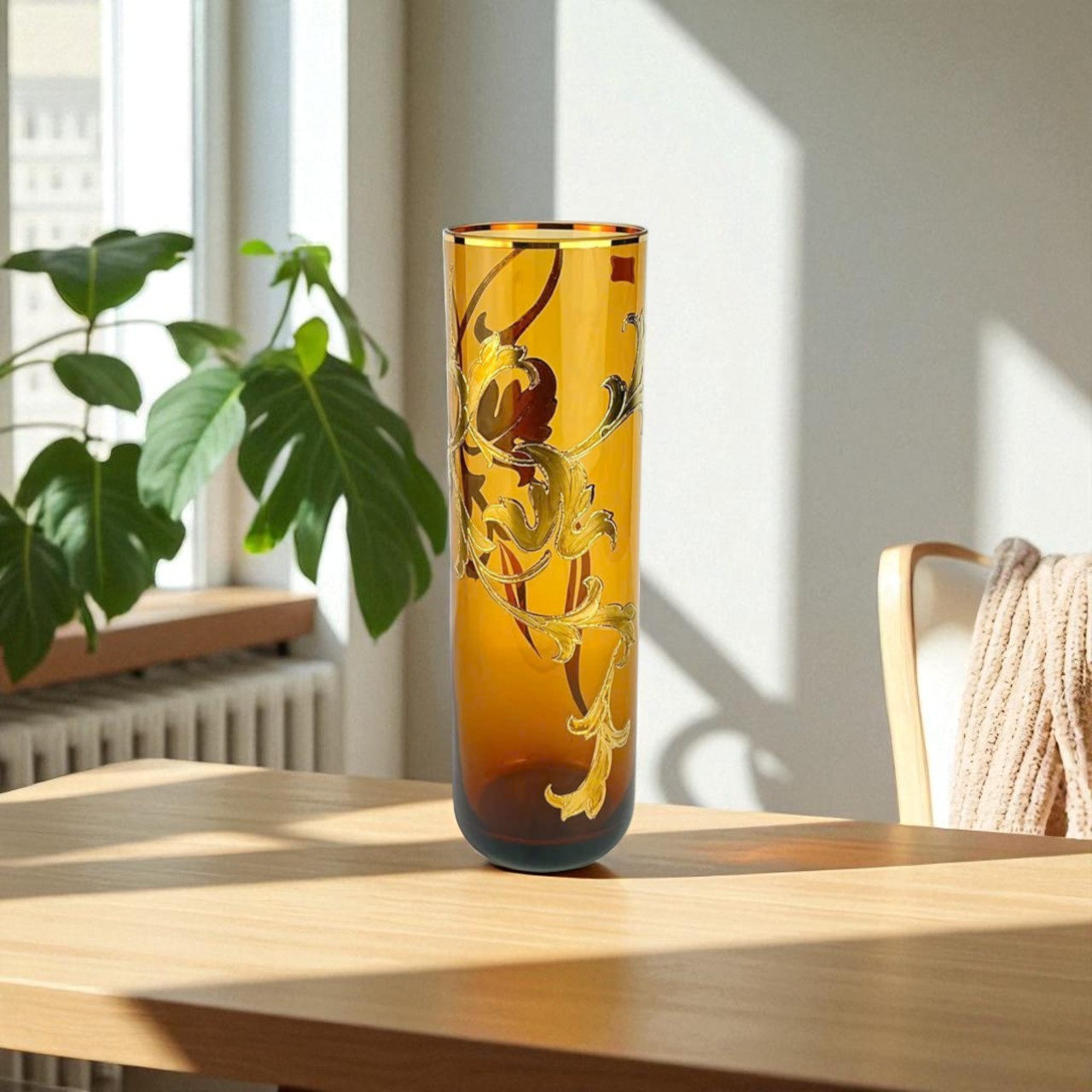 LỌ HOA PHA LÊ EGERMANN SIZE 30CM  LỌ ỐNG