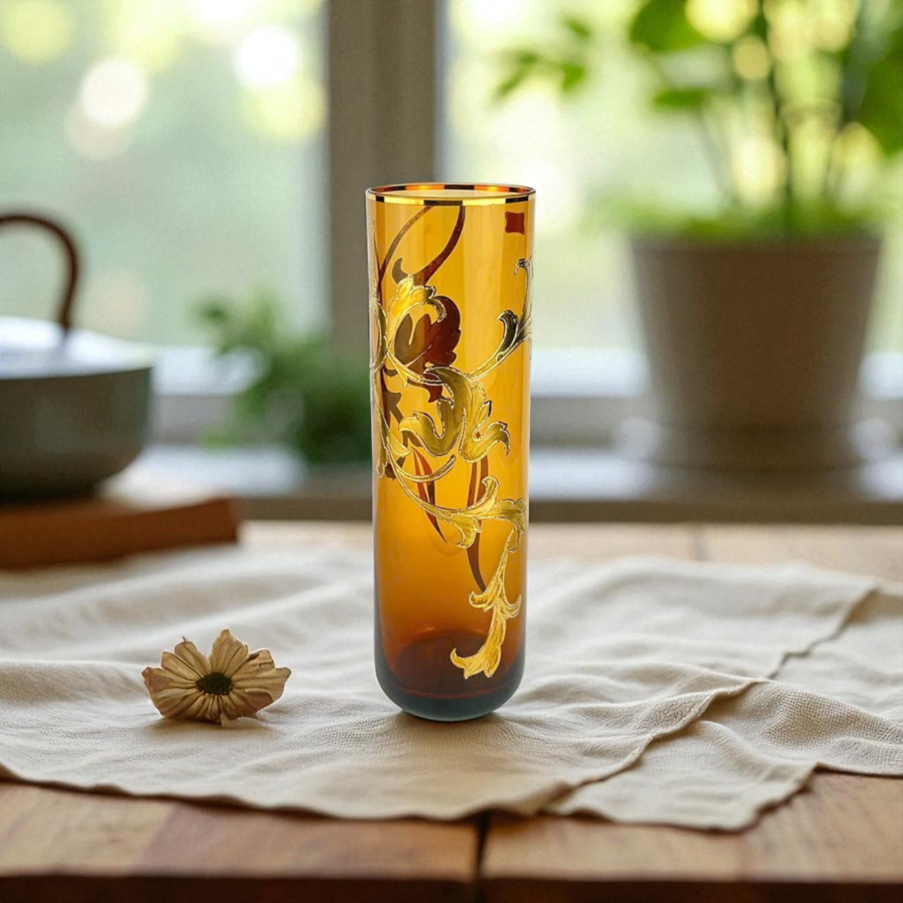 LỌ HOA PHA LÊ EGERMANN SIZE 30CM  LỌ ỐNG