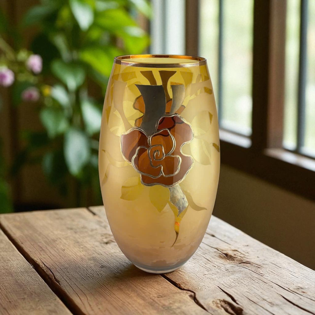 LỌ HOA PHA LÊ EGERMANN VẼ HOA