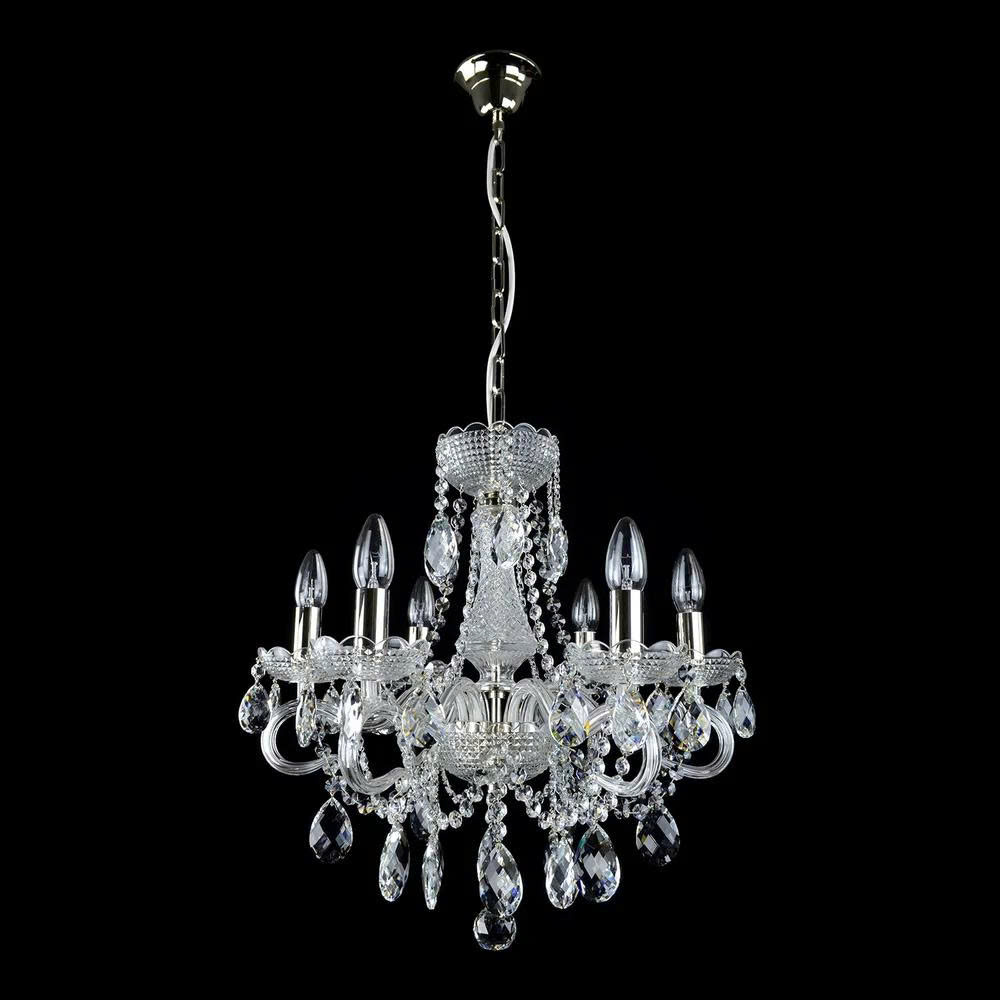 Đèn Pha Lê Bạc Diamant - 6 Bóng Sang Trọng Tô Điểm Không Gian