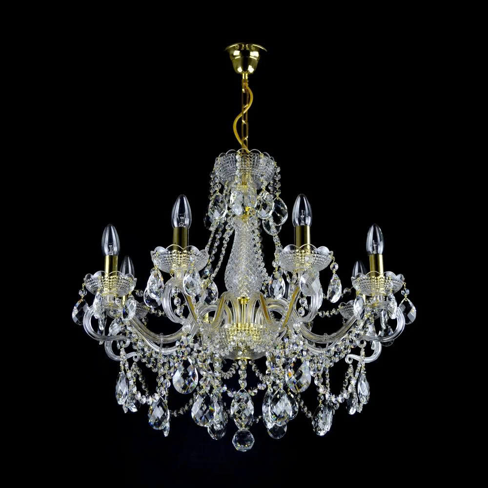 Đèn Pha Lê Vàng Diamant 8 Bóng - Cao Cấp, Sang Trọng, Tinh Tế