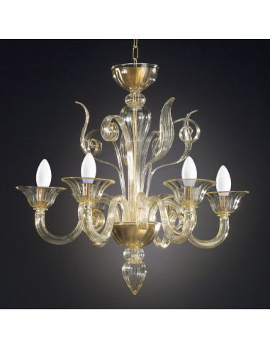 Đèn Pha Lê Murano Orchestra – Đèn Pha Lê Vàng Champagne Cao Cấp