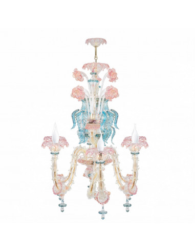 Đèn Pha Lê Classic Barchetta Murano – Hồng Xanh Lãng Mạn