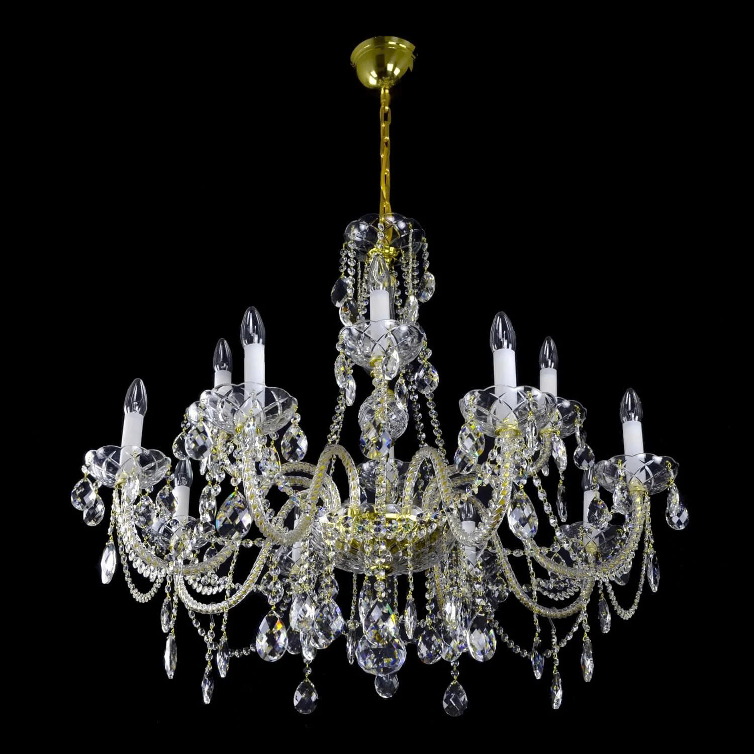 Đèn Pha Lê Treo Trần Belle 12 Bóng Cổ Điển Alpha Cao Cấp