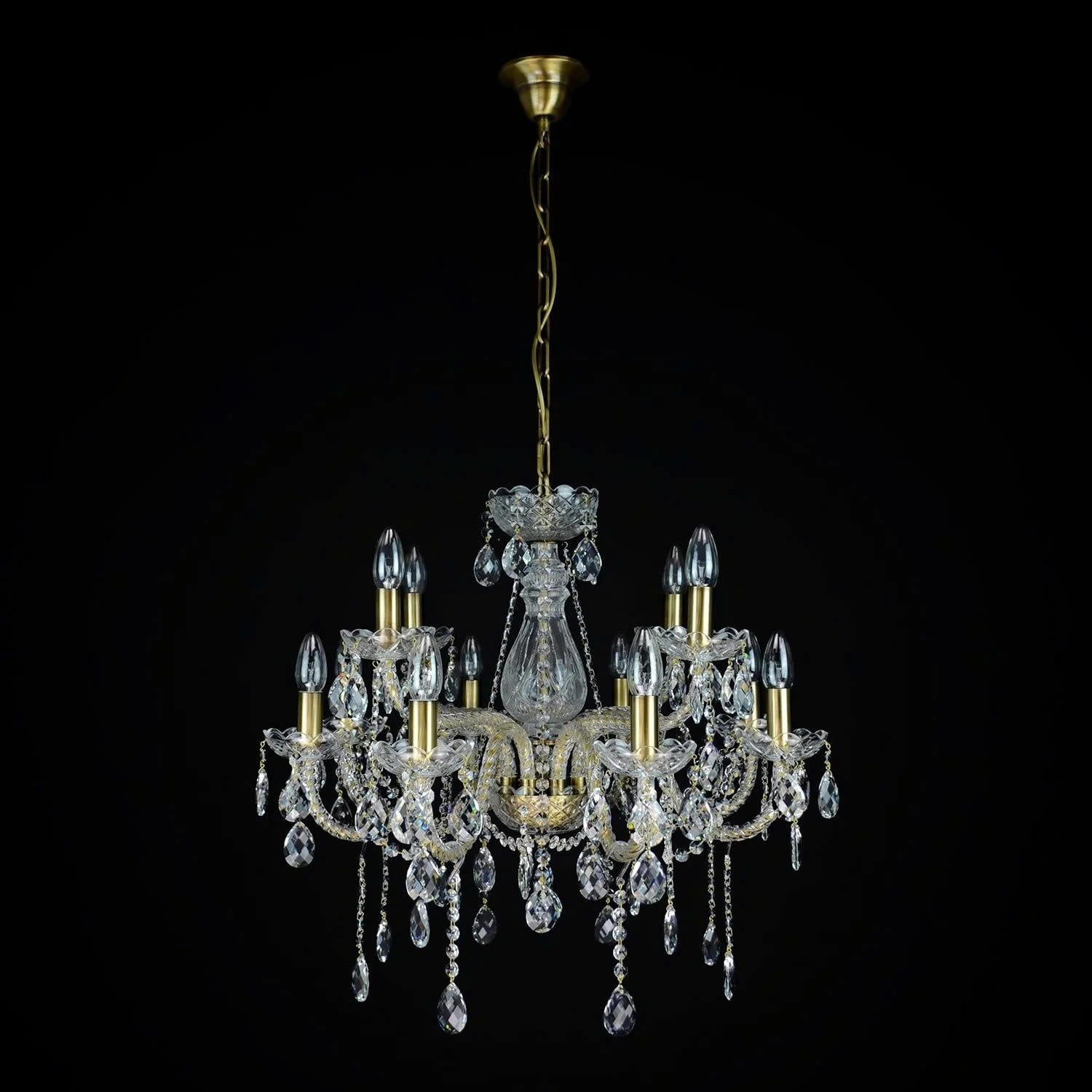 Đèn Pha Lê Treo Trần Belle 12 Bóng Cổ Điển Cao Cấp