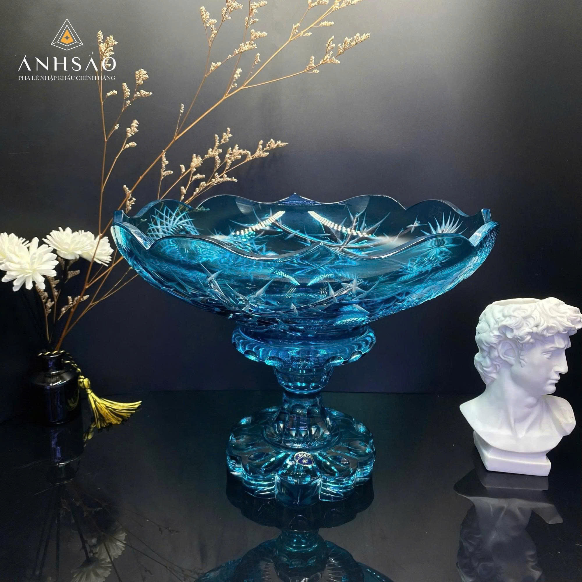 Âu pha lê chân đế xanh
