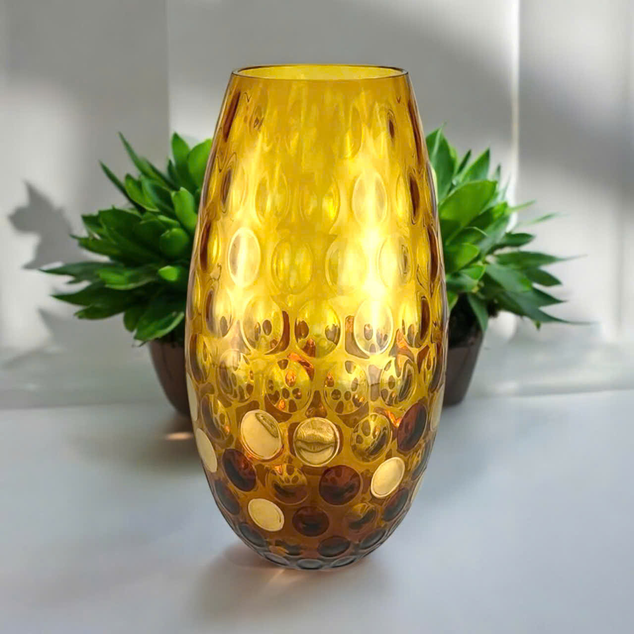 Lọ hoa pha lê Egermann hoạ tiết chấm bi size 30cm