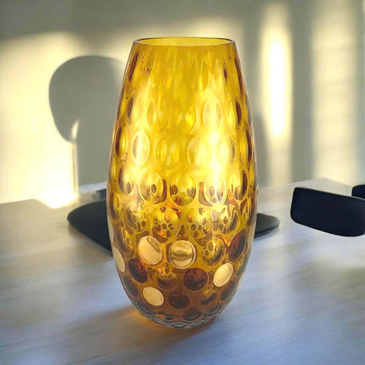 Lọ hoa pha lê Egermann hoạ tiết chấm bi size 30cm