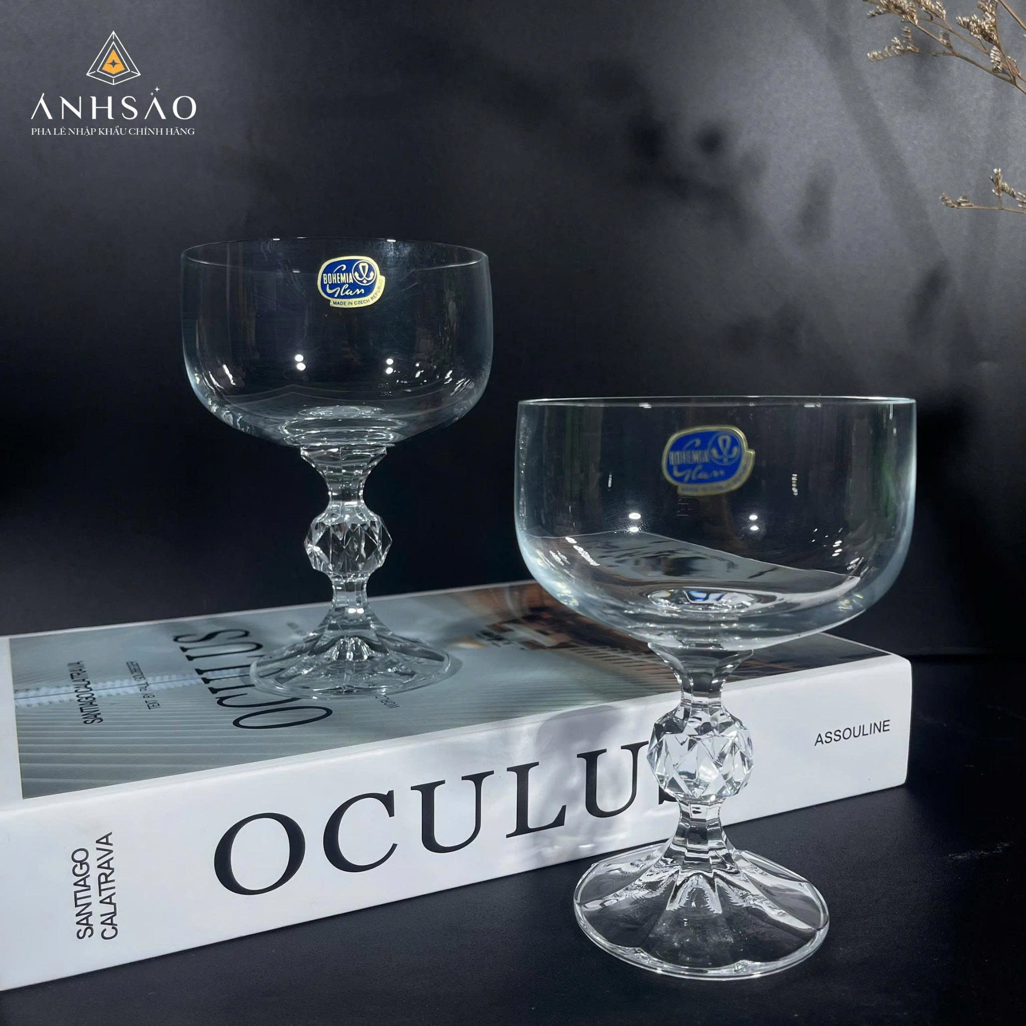 Ly pha lê cocktail trơn cao cấp