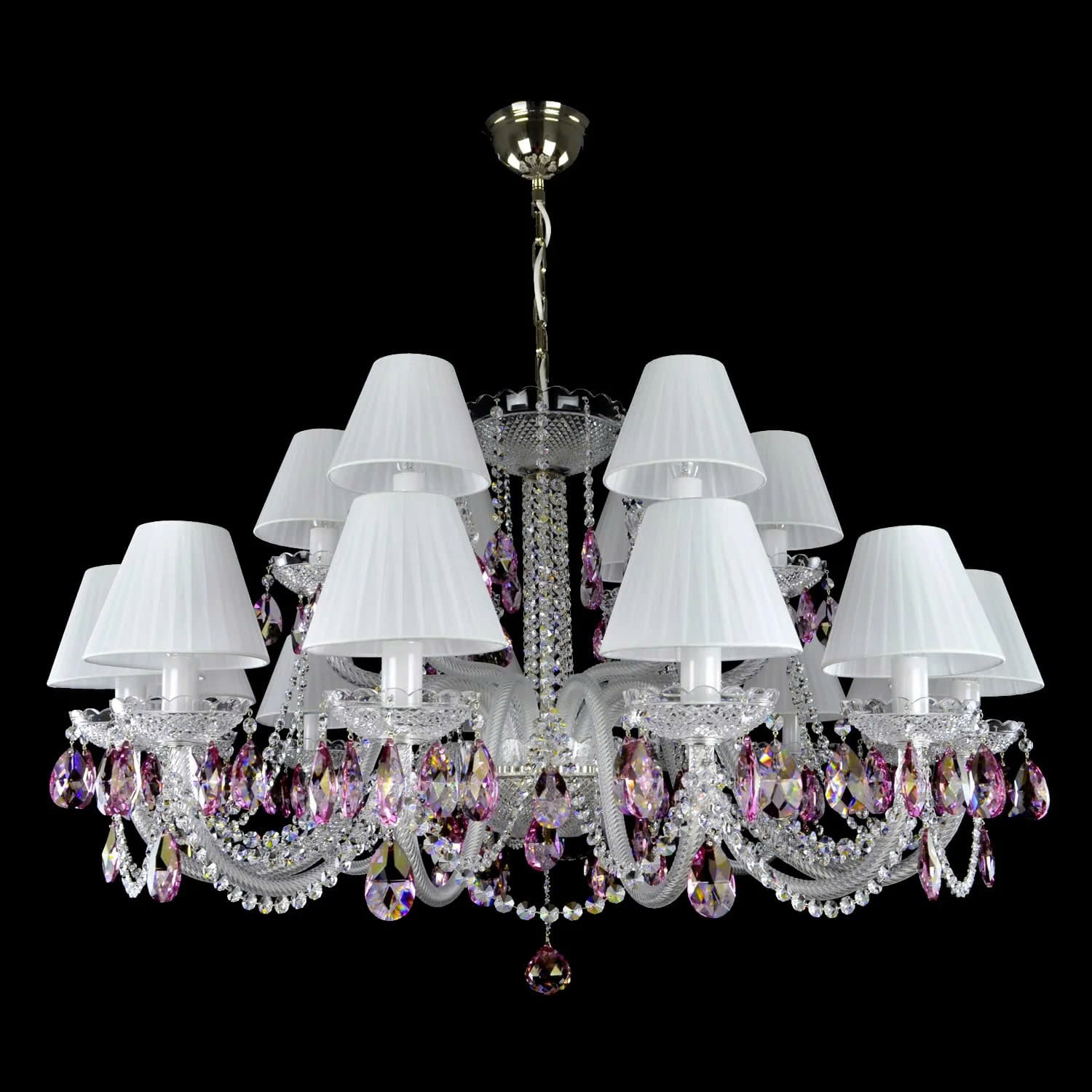 Đèn Pha Lê Treo Trần Impression Cao Cấp 18 Bóng Loại Có Chụp