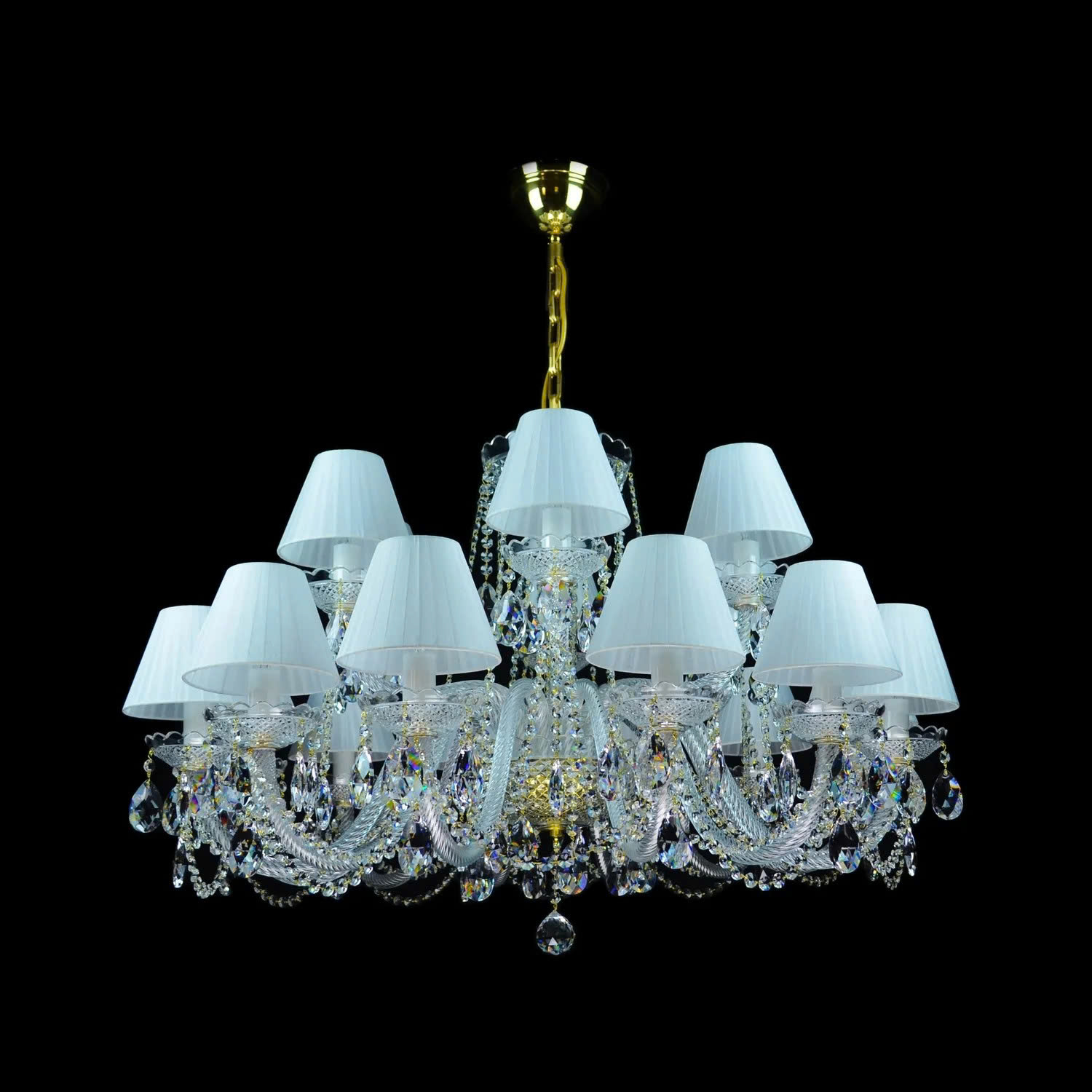 Đèn Pha Lê Treo Trần Impression Cao Cấp 18 Bóng Loại Có Chụp