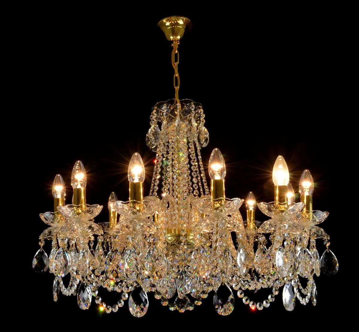 Đèn Pha Lê Treo Trần Maniera 12 Bóng Beta Cao Cấp