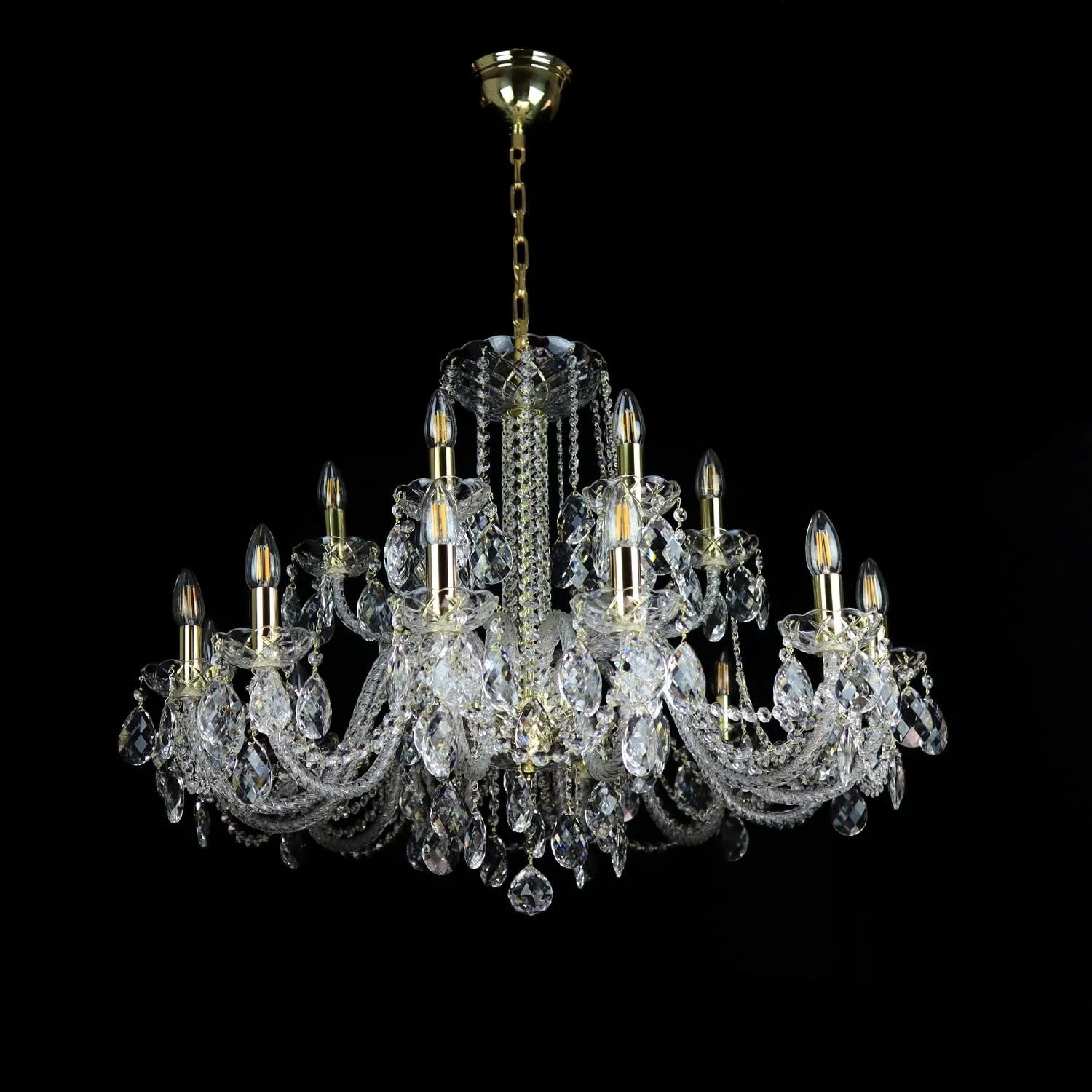 Đèn Pha Lê Treo Trần Maniera 18 Bóng Cao Cấp - Tỏa Sáng Lung Linh