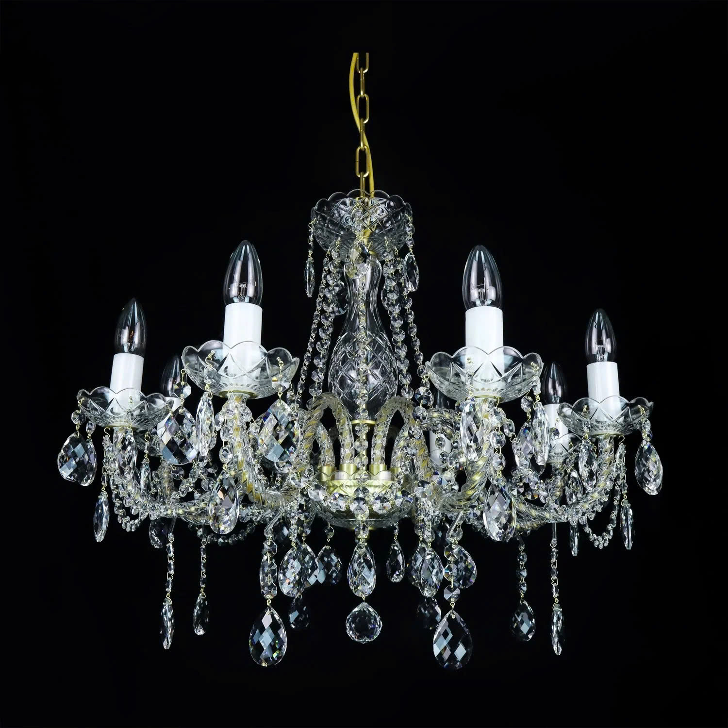 Đèn Pha Lê Treo Trần Belle 8 Bóng Tỏa Sáng Lung Linh