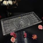 Đĩa Pha Lê Chữ Nhật Trắng Mài 57