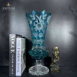 Lọ Hoa Pha Lê Haida Chân Đế Xanh Mài Cỏ