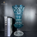 Lọ Hoa Pha Lê Haida Chân Đế Xanh Mài Cỏ