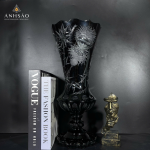 Lọ Hoa Pha Lê Haida Chân Đế Đen Mài Tia Sao