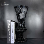 Lọ Hoa Pha Lê Haida Chân Đế Đen Mài Tia Sao