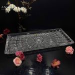 Đĩa Pha Lê Chữ Nhật Trắng Mài 57
