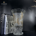 Lọ Hoa Pha Lê Điêu Khắc Trắng Bầy Chim Vàng