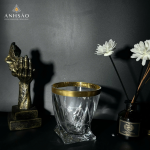 Cốc Pha Lê Mài Con Giống Viền Vàng