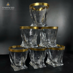 Cốc Pha Lê Mài Con Giống Viền Vàng