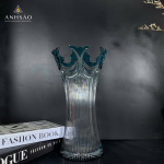 Lọ hoa pha lê Haida Xanh Răng Cưa Bó Mạ